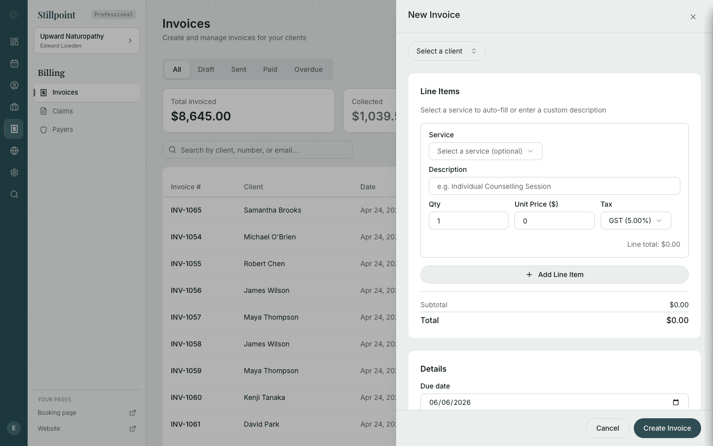 Create an Invoice