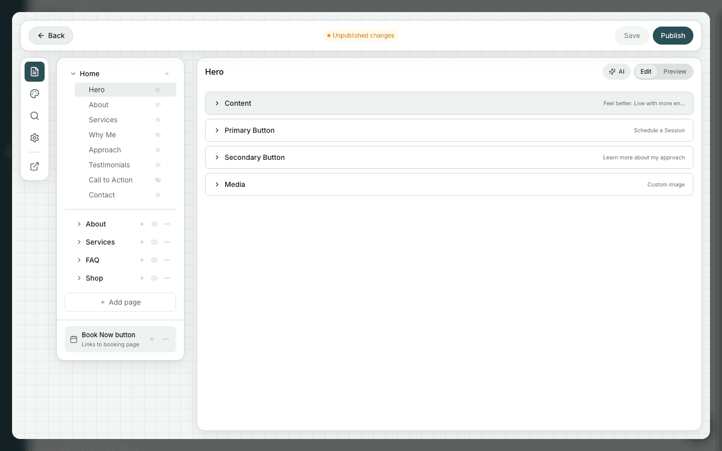 Website Sections