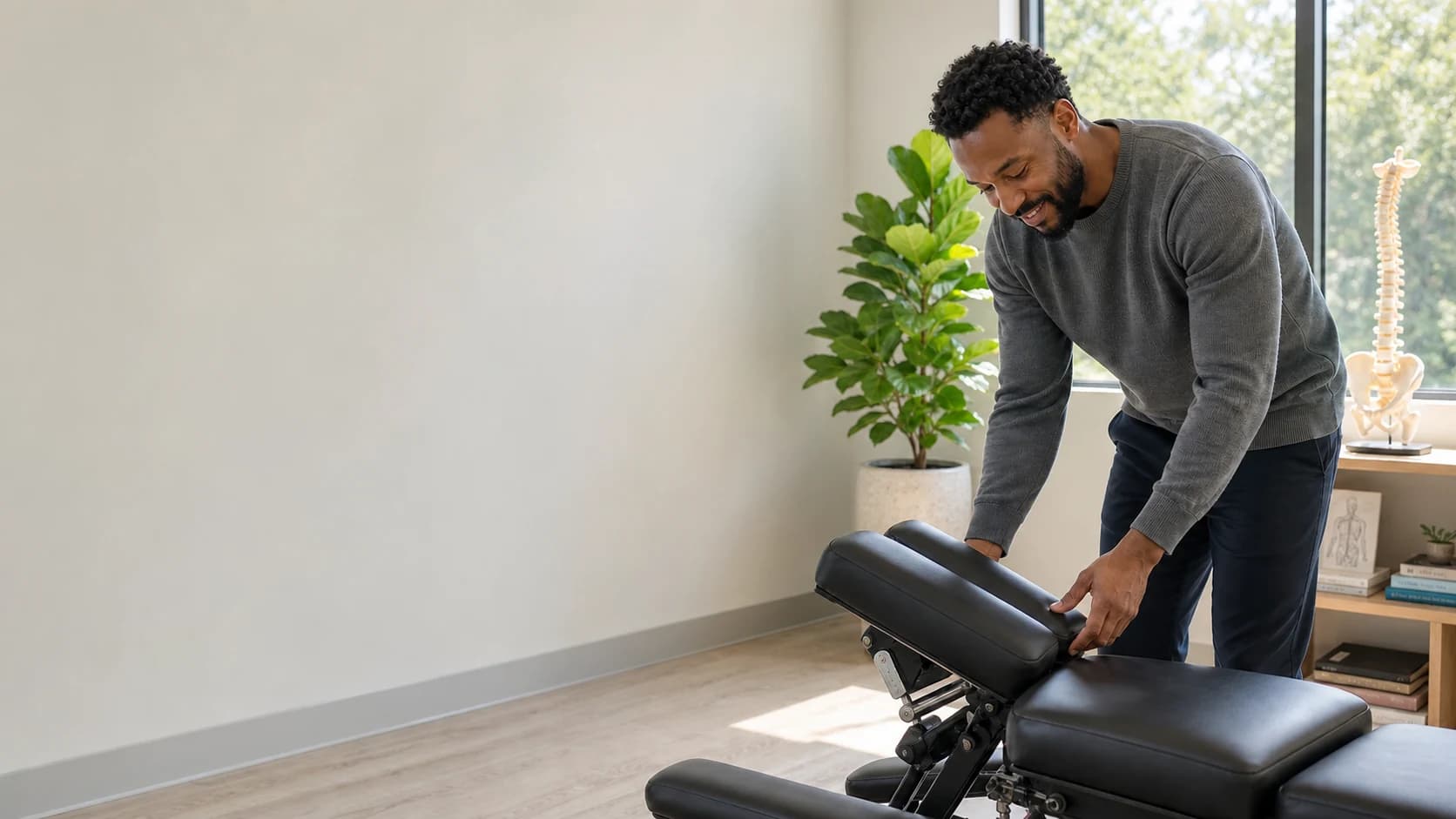Illustration of a chiropractor performing an adjustment