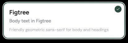 Figtree font, selected