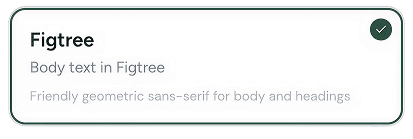 Figtree font — selected