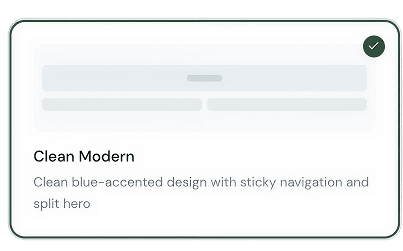 Clean Modern layout — selected