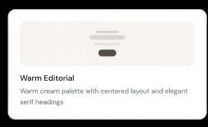 Warm Editorial layout