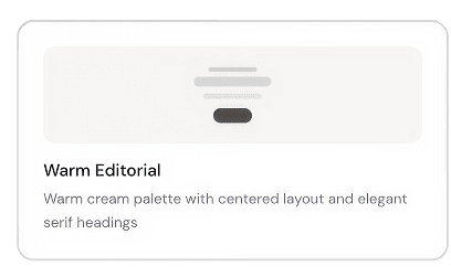 Warm Editorial layout