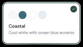 Coastal palette, selected