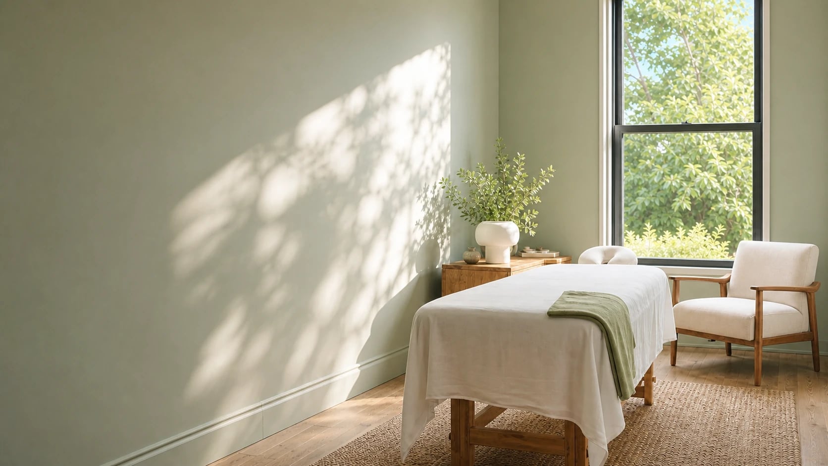 A bright treatment room ready for the day