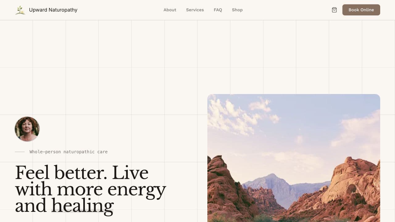 Current published Upward Naturopathy practice website