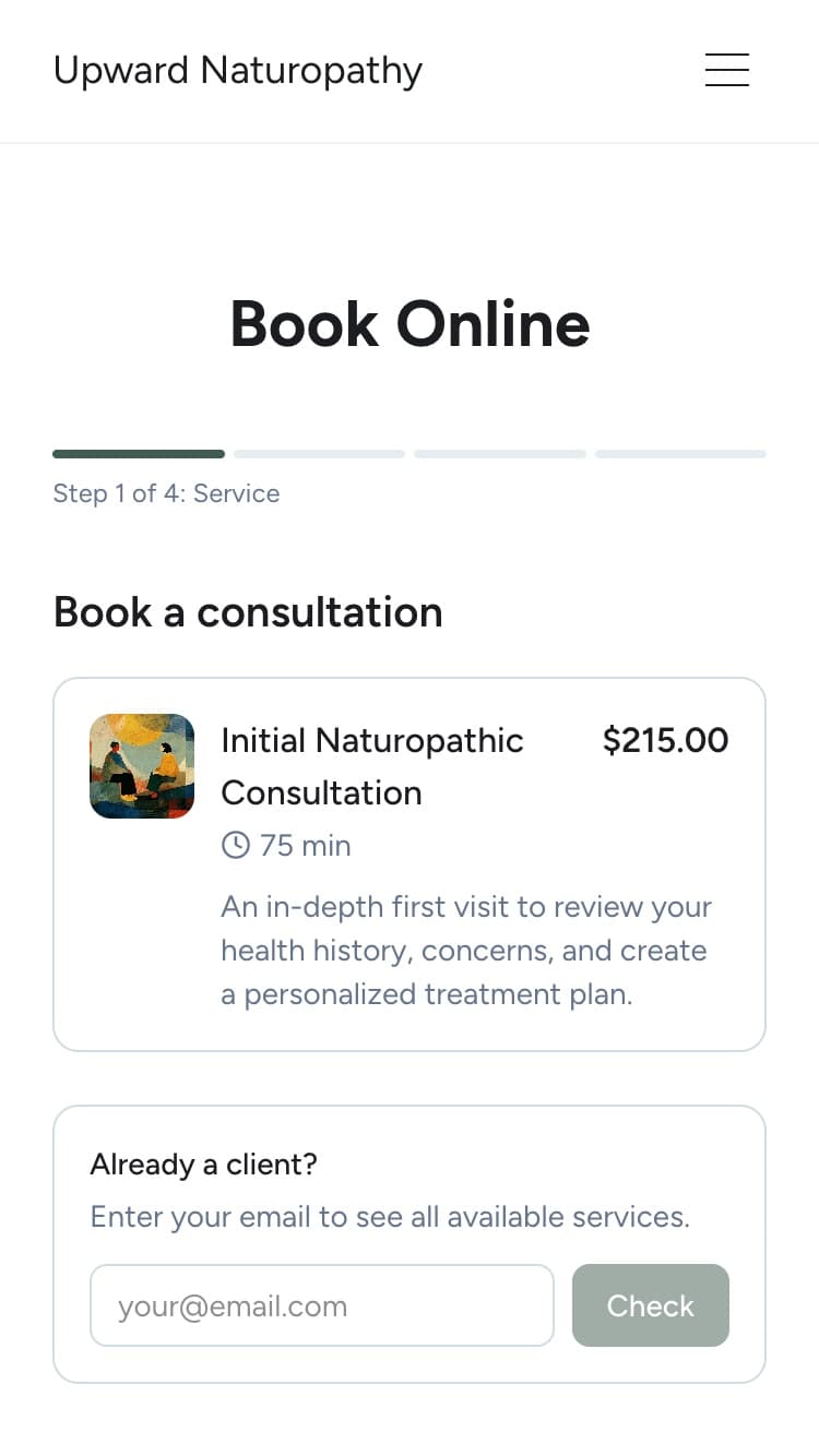 Service selection step