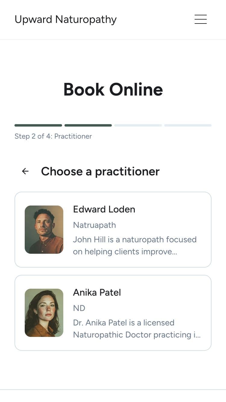 Practitioner selection step