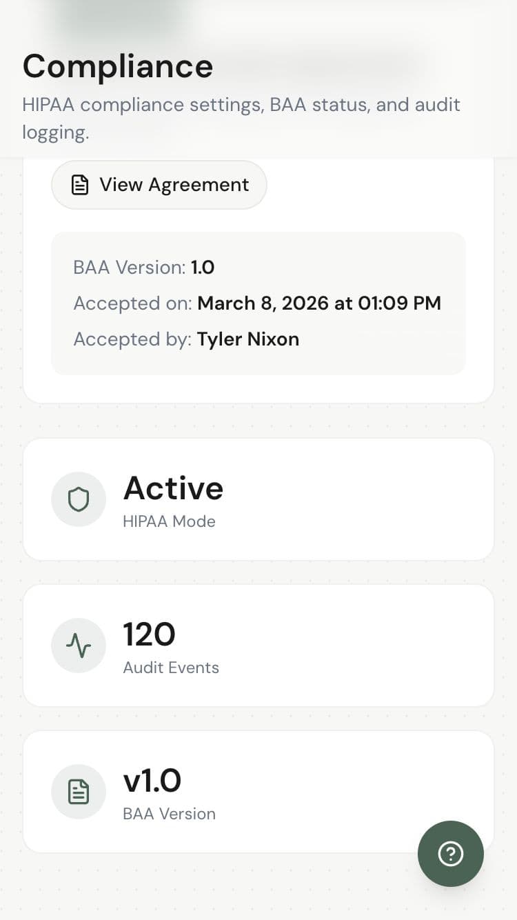 HIPAA compliance status dashboard