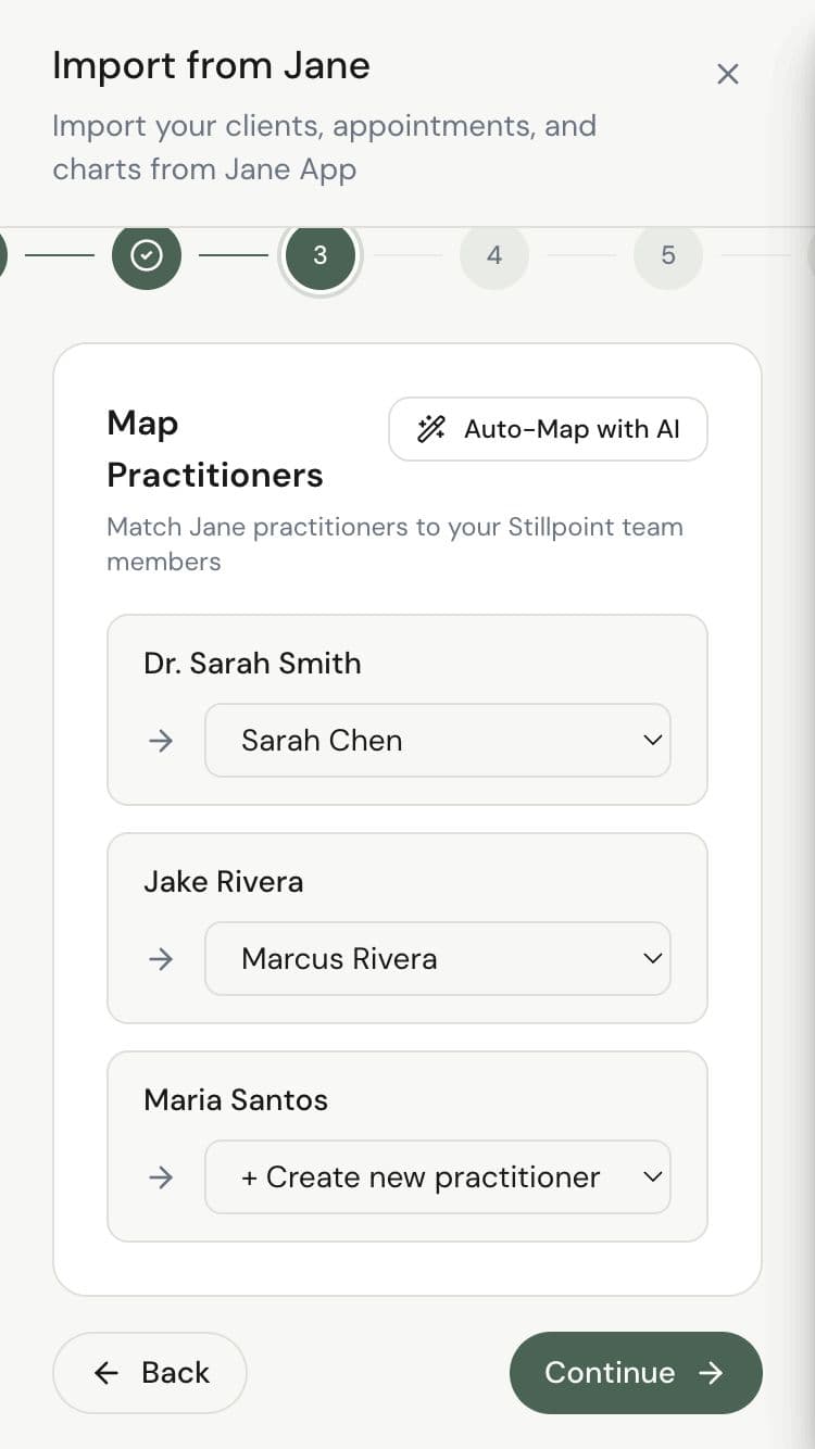 Map services during import