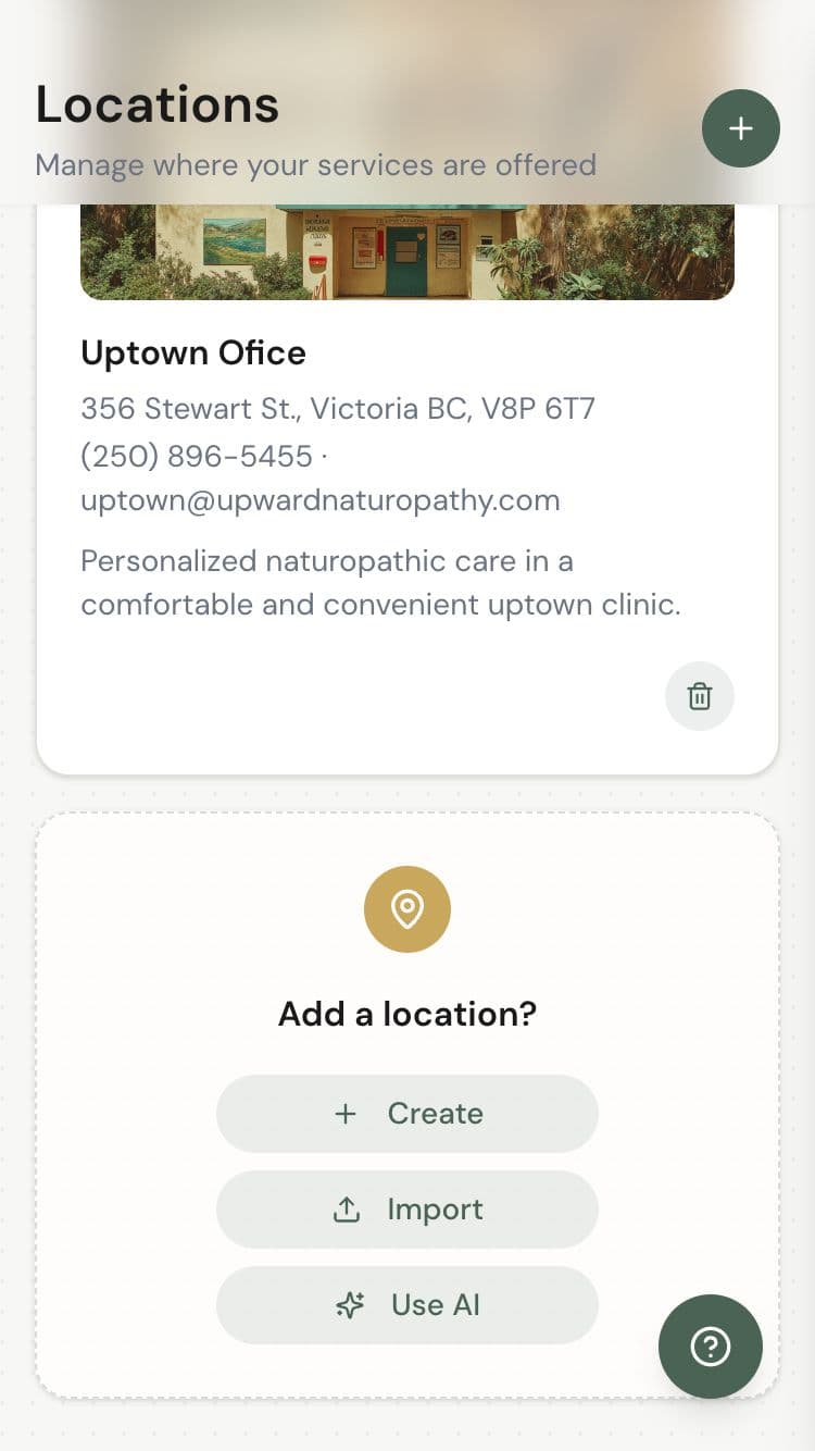 Add a location options