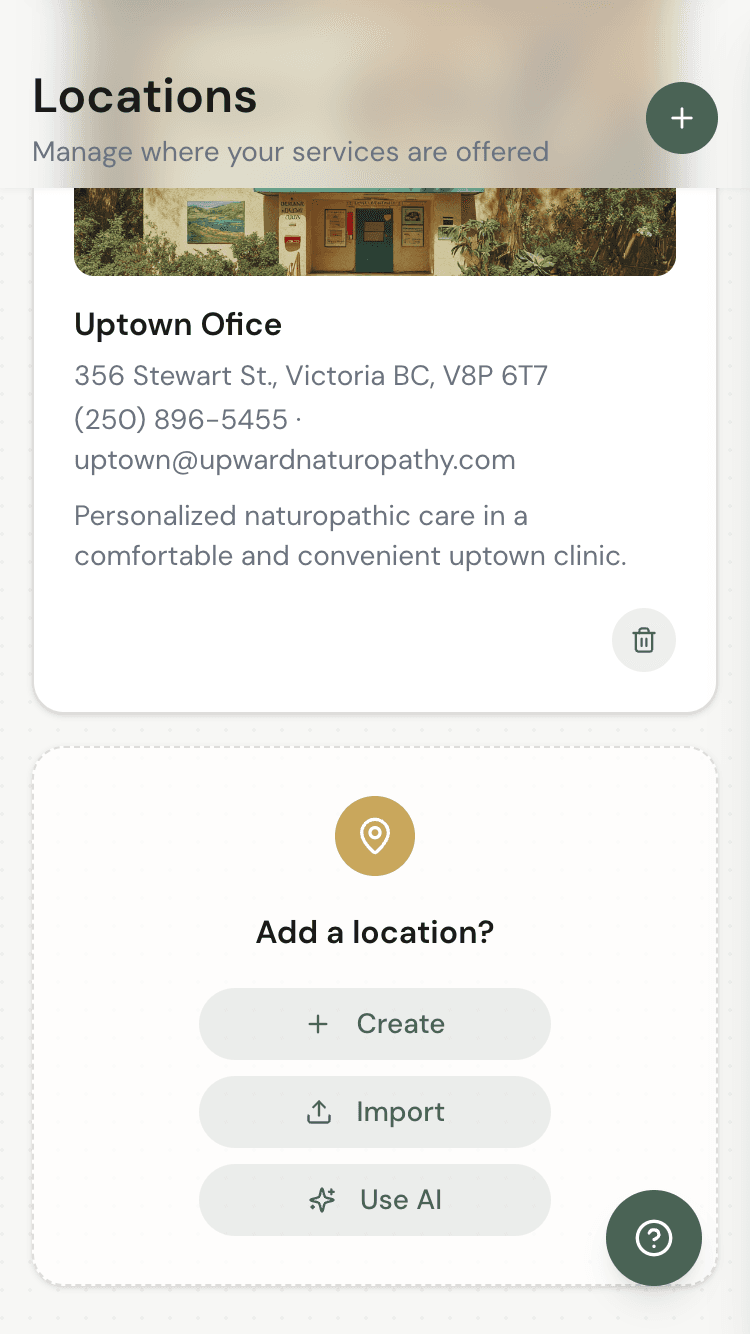 Add a location options