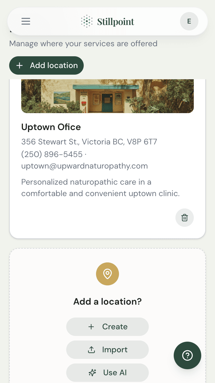 Add a location options