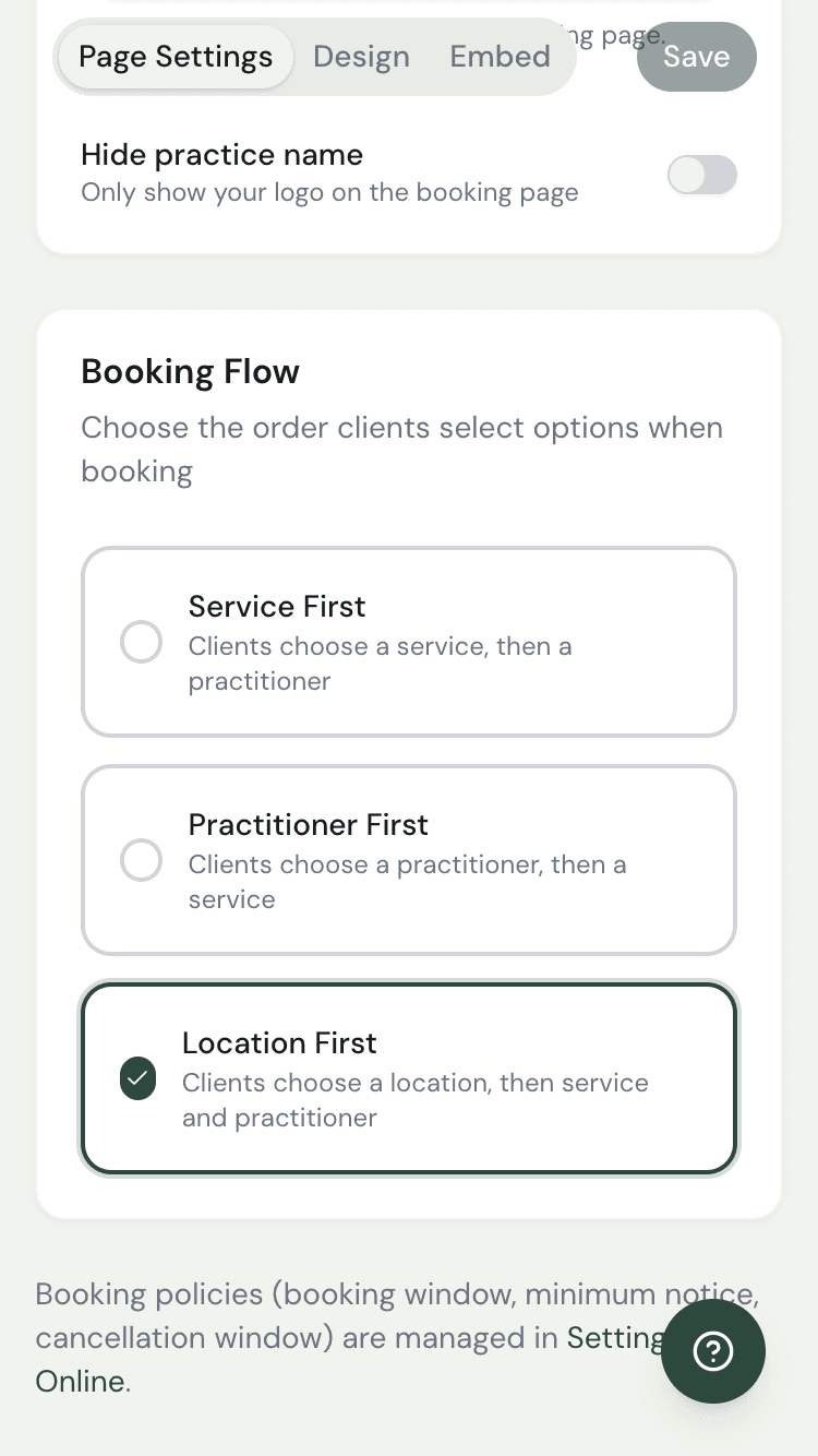 Booking flow with Location First option