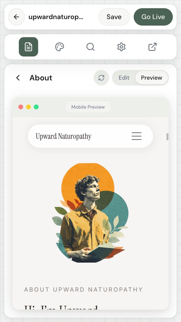 Website about page preview