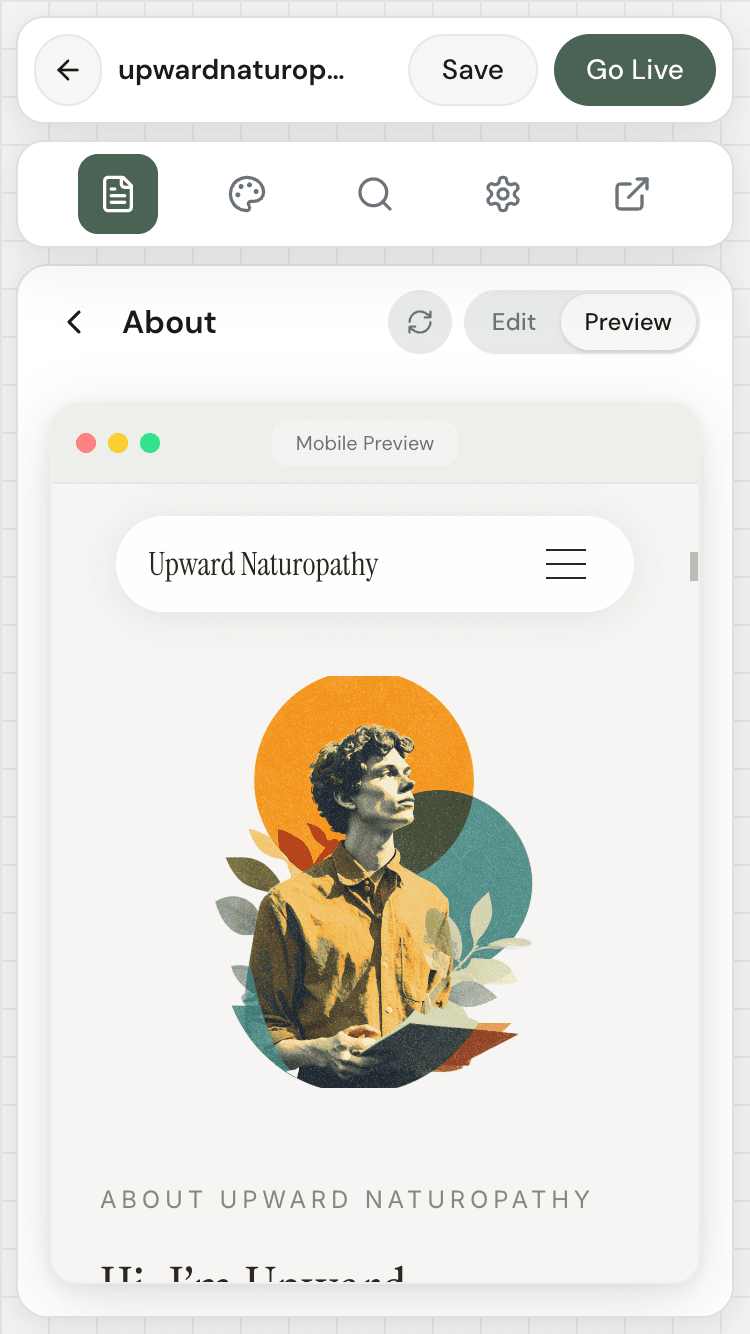 Website about page preview
