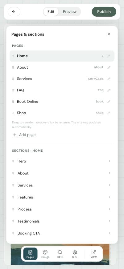 Website page navigation