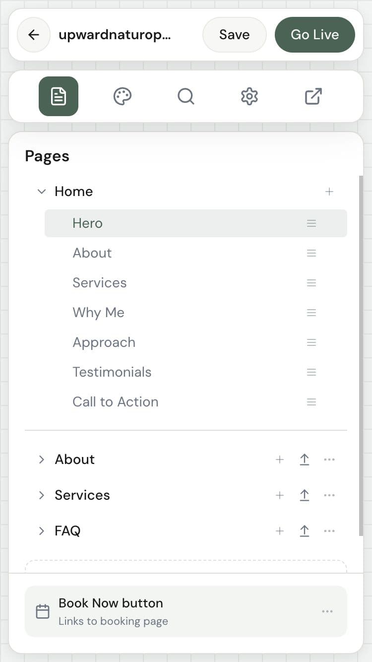 Website page navigation