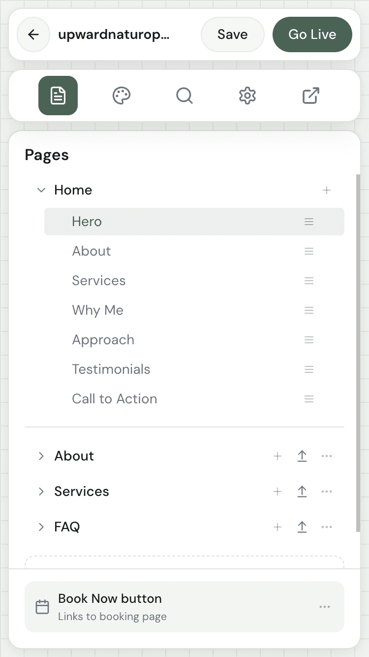 Website page navigation