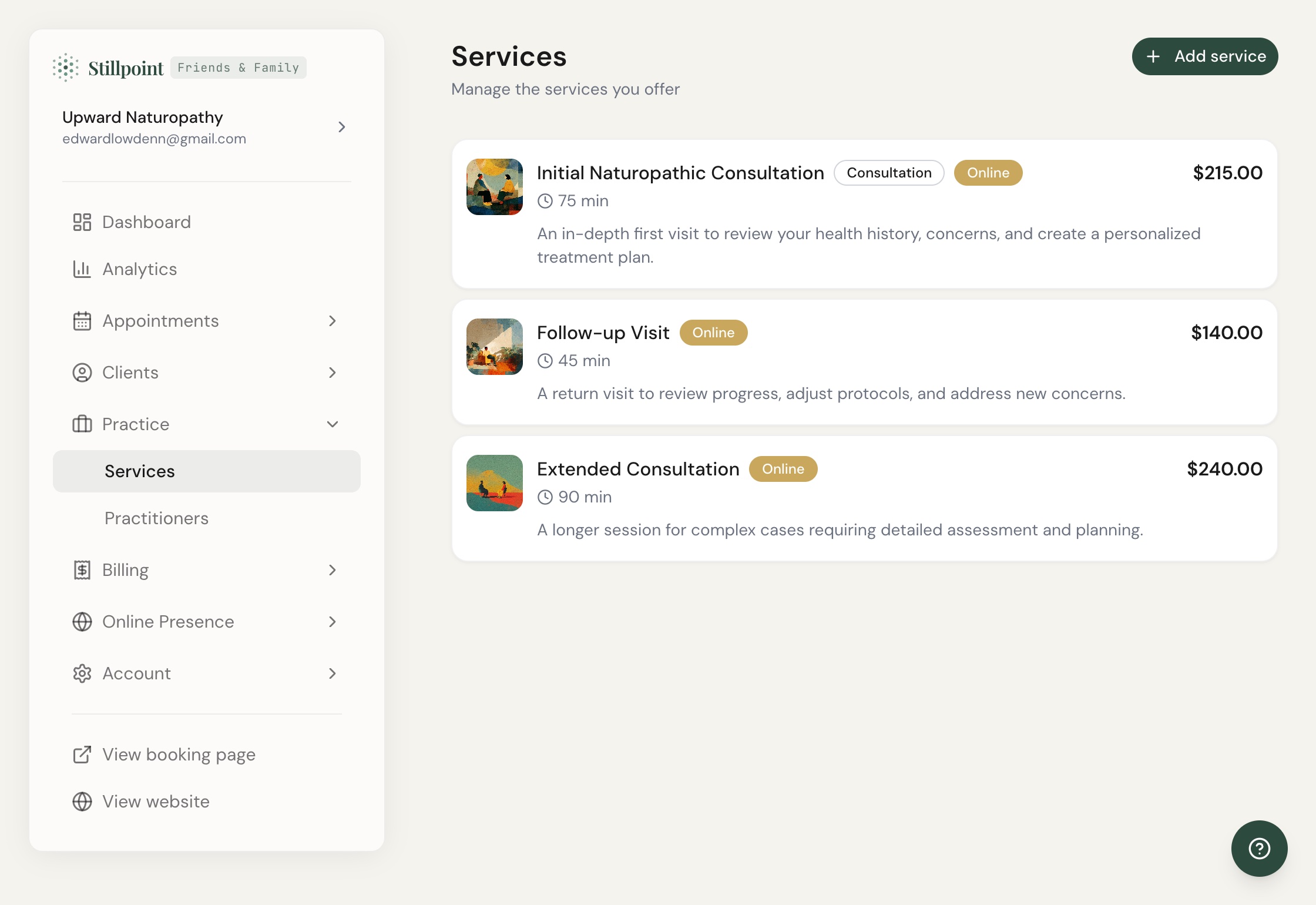 Capacity settings for group classes